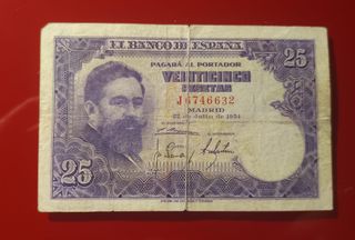 Billete 25 Pesetas 1954 – Isaac Albéniz