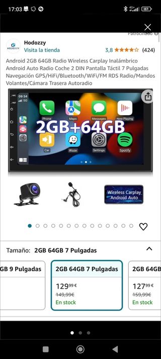Pantalla 2DIN 10" Universal