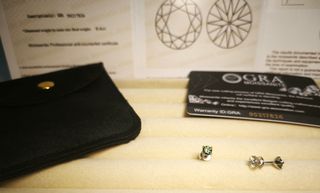 PLATA Pendientes MOISSANITAS verde-azulado 