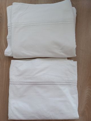 2 sábanas blancas de algodón 
