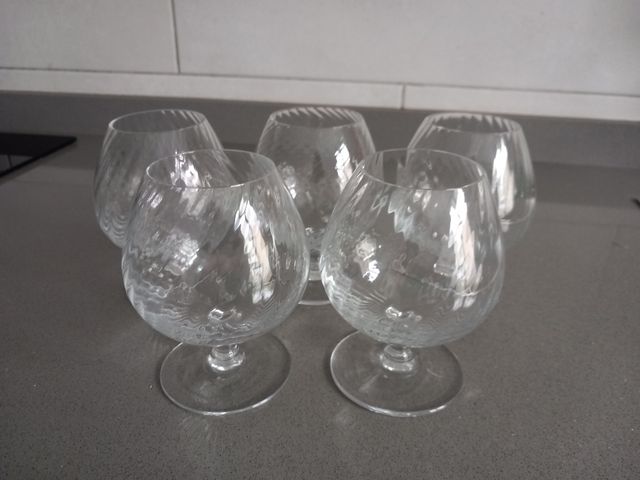 5 Copas coñac cristal 250ml