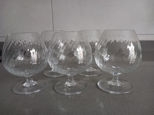 5 Copas coñac cristal 250ml