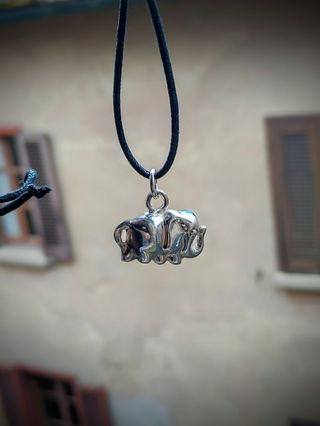 Ciondolo elefantino argento 925 collana