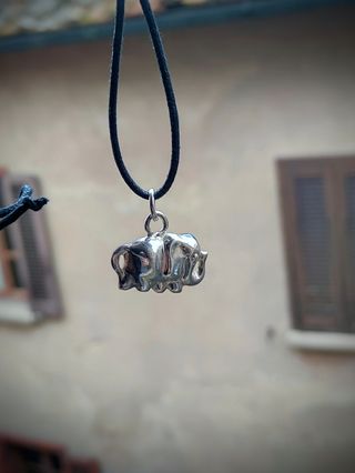 Ciondolo elefantino argento 925 collana