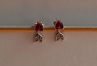 Pendientes Flecha y Corazón Cristal de Murano.