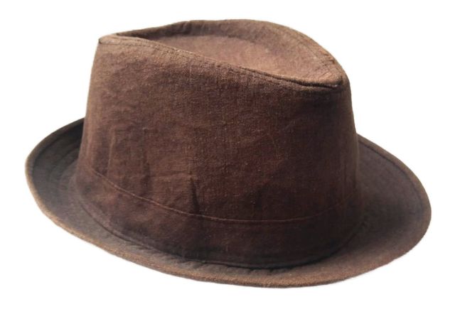 Sombrero Trilby de Poliéster-Algodón Color Marrón
