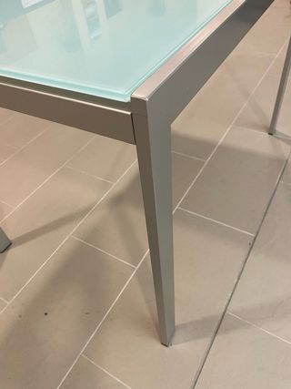 Mesa cocina extensible cristal-aluminio