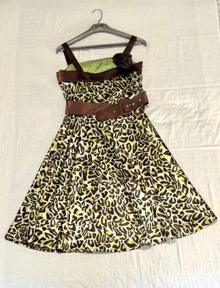 Vestido leopardo marrón-verde