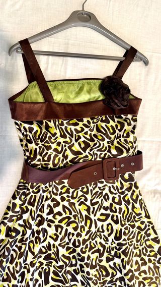 Vestido leopardo marrón-verde