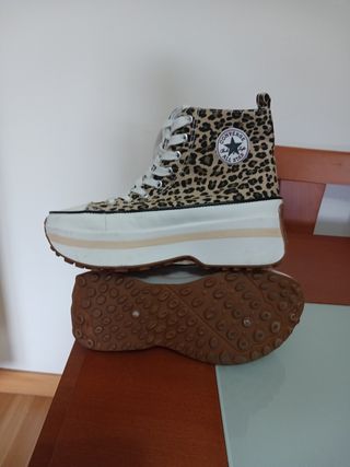 Converse plataforma leopardo