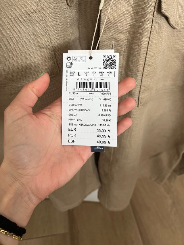 Sobrecamisa Springfield lino beige - Talla L