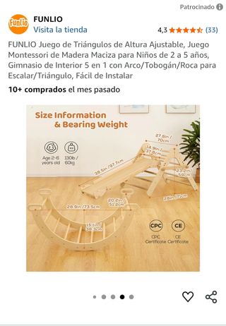 Arco iris y rampa Montessori madera