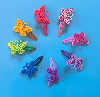 8 Mollette farfalle multicolor