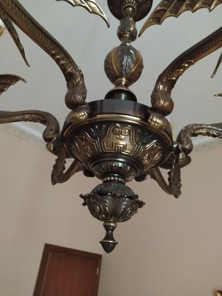 Lampadario bronzo vintage 6 luci