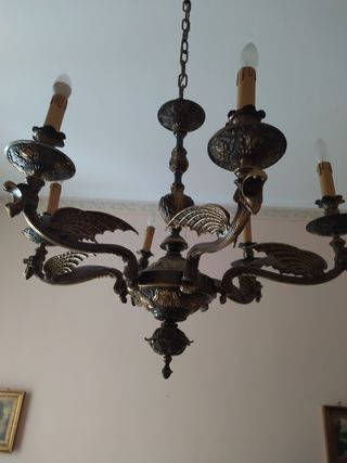 Lampadario bronzo vintage 6 luci
