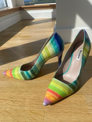 Zapatos Dune London Rainbow color shoes heels