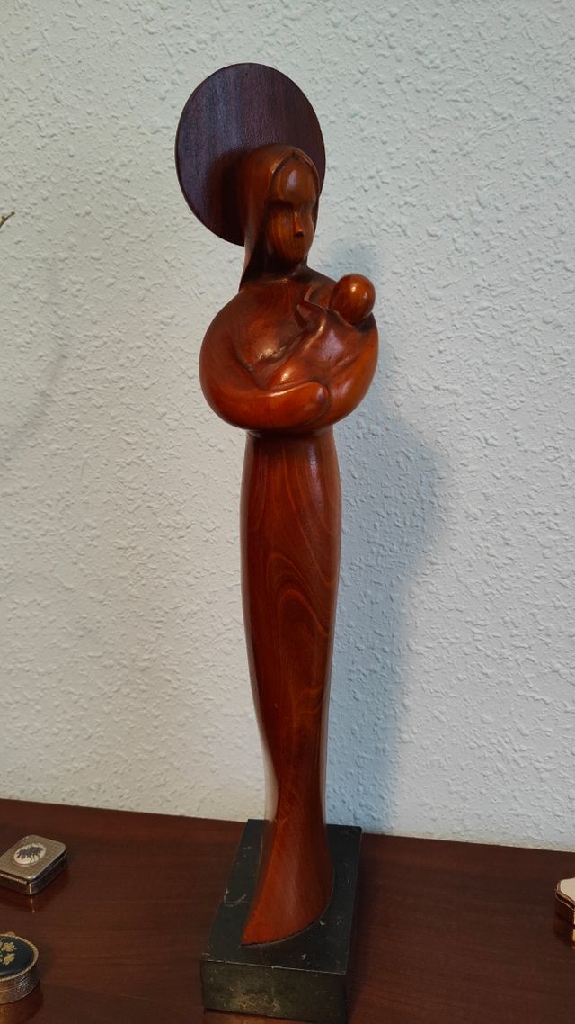 Figura Virgen Maria en madera 
