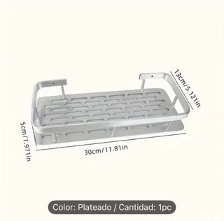 Estantería Baño Metal Plateado