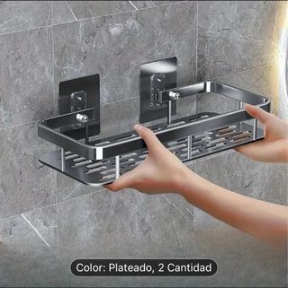 Estantería Baño Metal Plateado