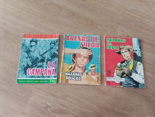 Tres tebeos o comic antiguos hazañas bélicas oeste