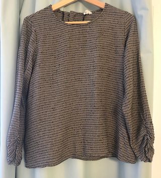 Blusa cuadros Mango - Beige/Negro