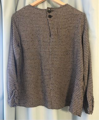 Blusa cuadros Mango - Beige/Negro