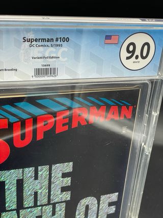 Superman 100  DC Comics  Foil Edition  9.0 EGC