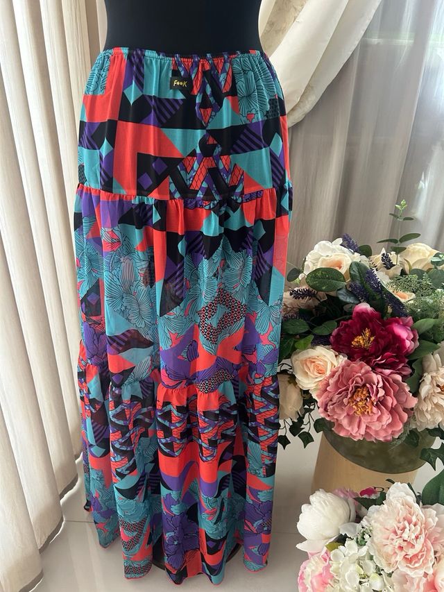 Gonna lunga boho Fk fantasia colorata taglia L/XL