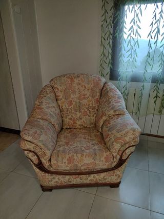 Sillón individual - Beige y multicolor