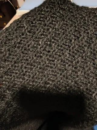 Scialle nero misto lana