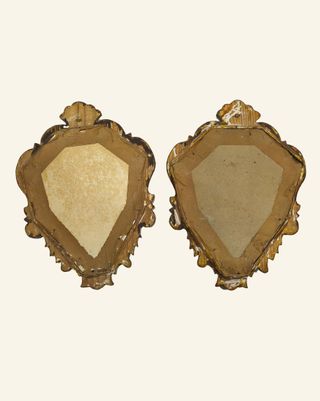 Cornucopia, pareja,  en madera y pan de oro