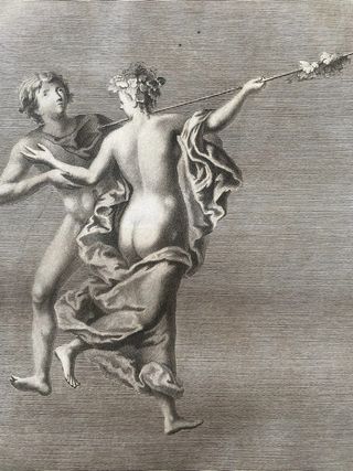 Morghen Affresco romano antico Ercolano Acquaforte