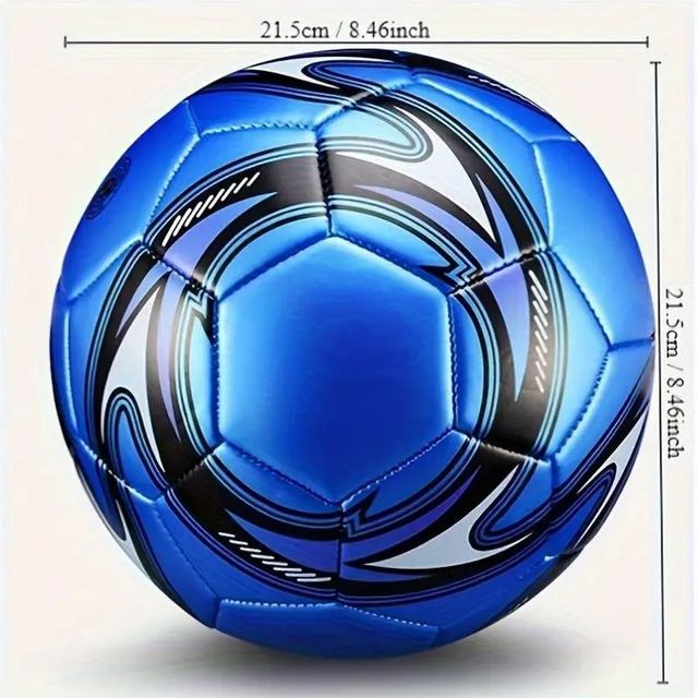 Pelota de Fútbol Azul de PVC Cosida a Máquina, Tam