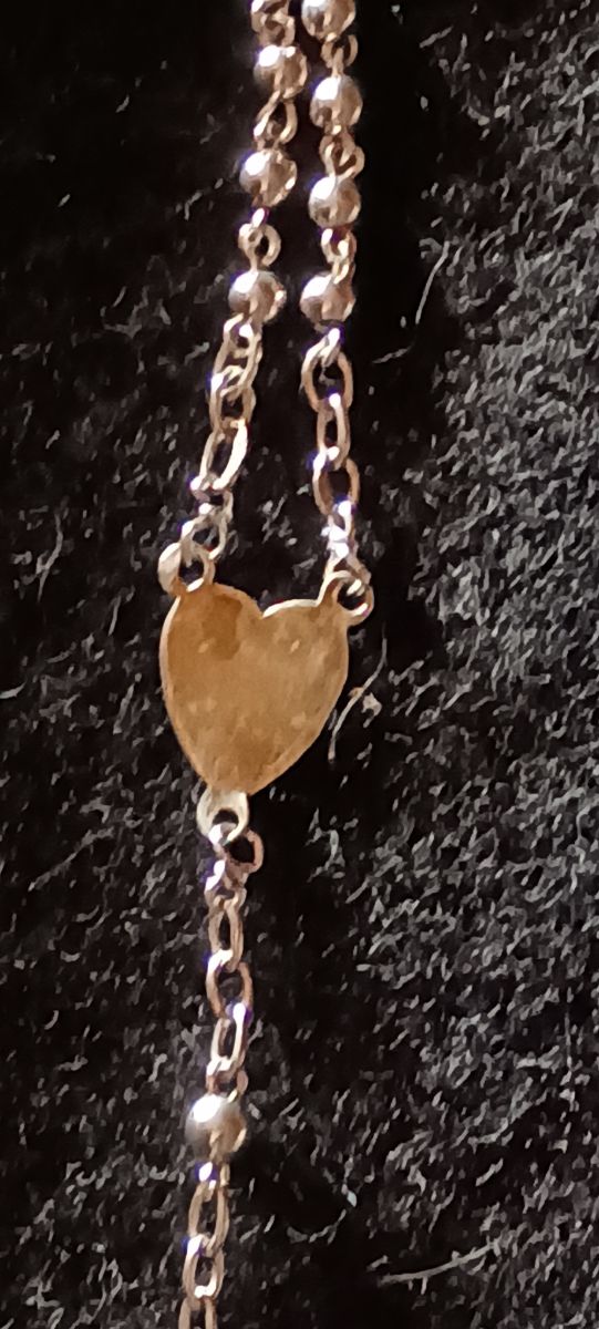 Rosario pequeño de plata de 23cm.Souvenir Lourdes