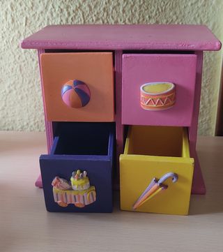 Caja de madera multicolor 4 cajones