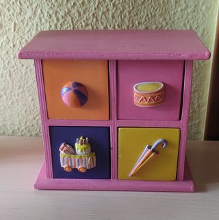 Caja de madera multicolor 4 cajones