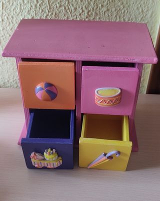 Caja de madera multicolor 4 cajones