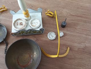 Balanza romana antigua: madera y metal