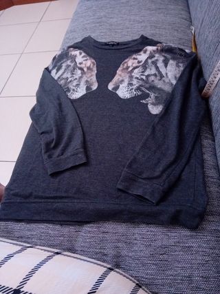 Maglia tigre grigio donna