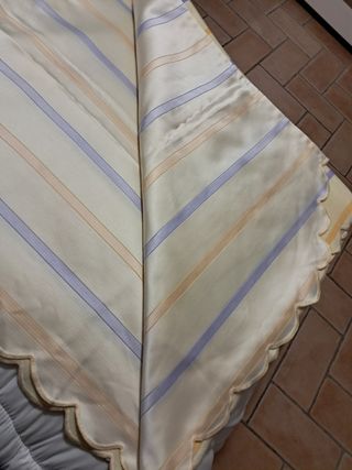 Copriletto matrimoniale in raso e cotone rigato