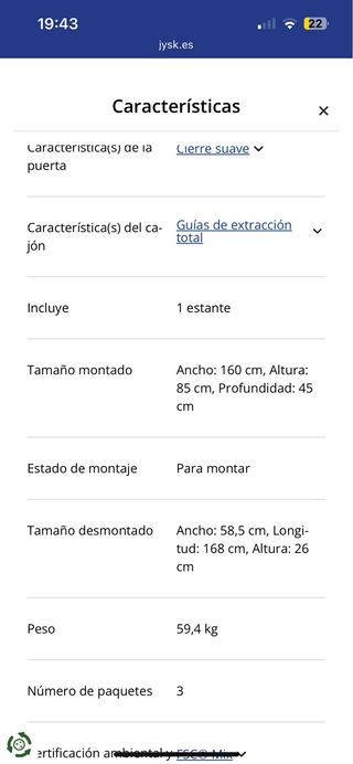 Aparador madera - TV (Jysk)