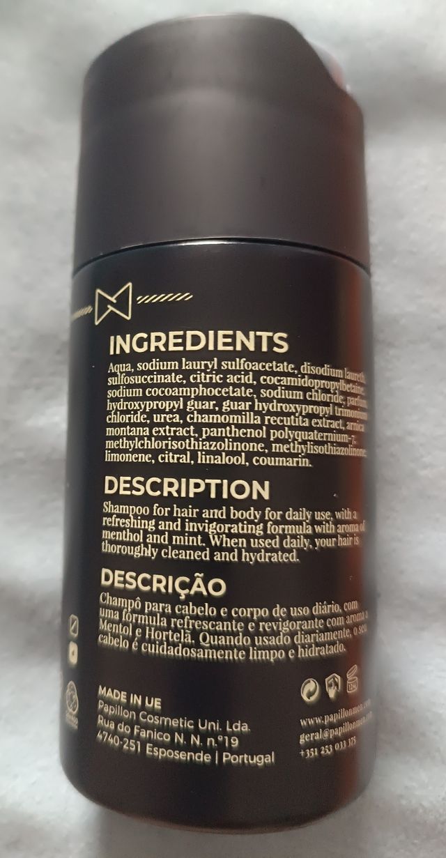 Papillon Pure Mint Shampoo 2 em 1 Corpo e Cabelo 1