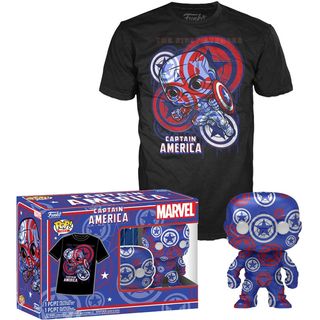 Pack Funko Pop+camiseta Capitán América MARVEL