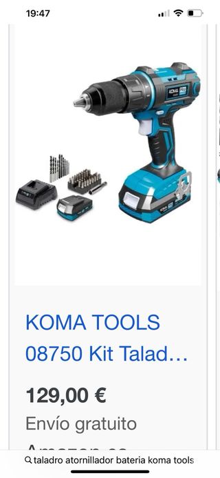 Taladro atornillador Koma Pro 20V