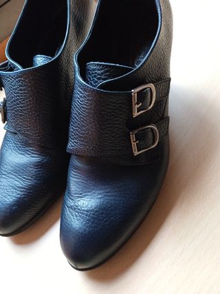 Zapatos mujer azul marino hebillas