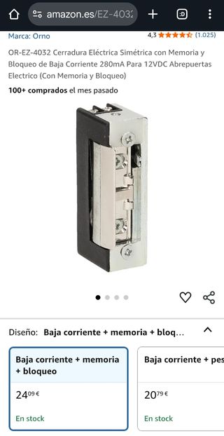 Cerradura eléctrica ORNO OR-EZ-4032