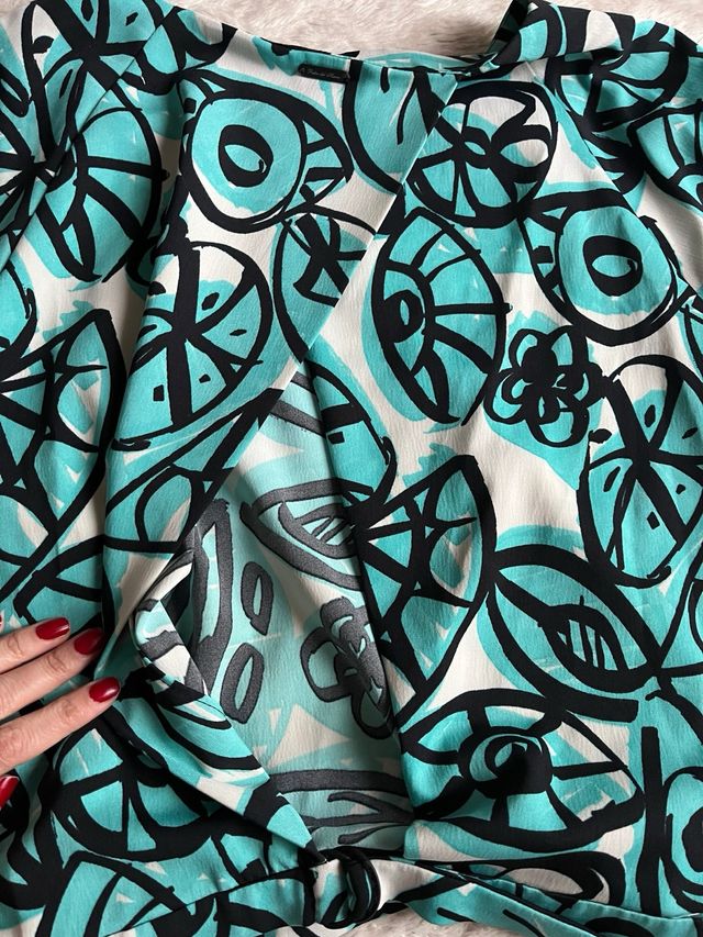 Blusa estampada turquesa