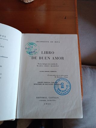 LIBRO DEL BUEN AMOR edición 1965