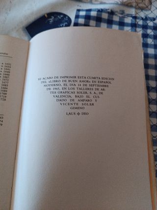 LIBRO DEL BUEN AMOR edición 1965