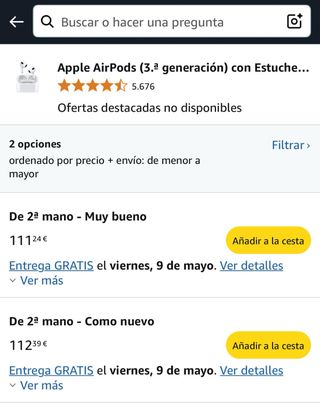 Apple AirPods 3.ª generación con Estuche de Carga Lightning 2021